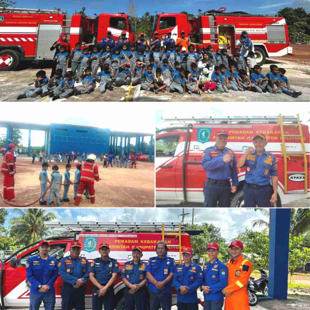 BPBD Belitung Berikan Edukasi Kebakaran untuk Anak TK Pembina di Kantor Pemadam Kebakaran